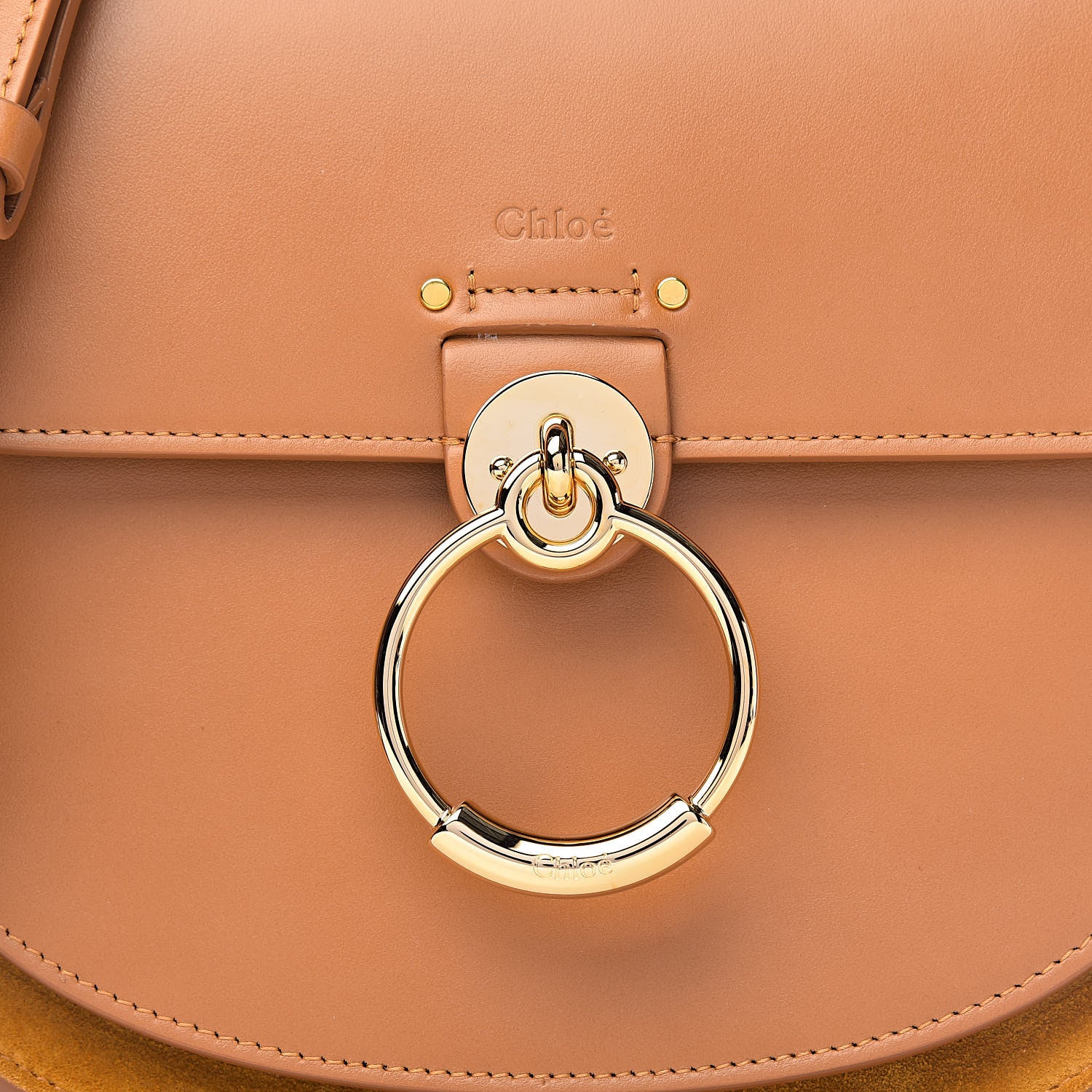 Chloe Calfskin Suede Large Tess Bag Autumnal Brown 10 of 10