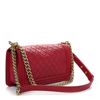 Chanel Lambskin Quilted Medium Boy Flap Red 3 of 12