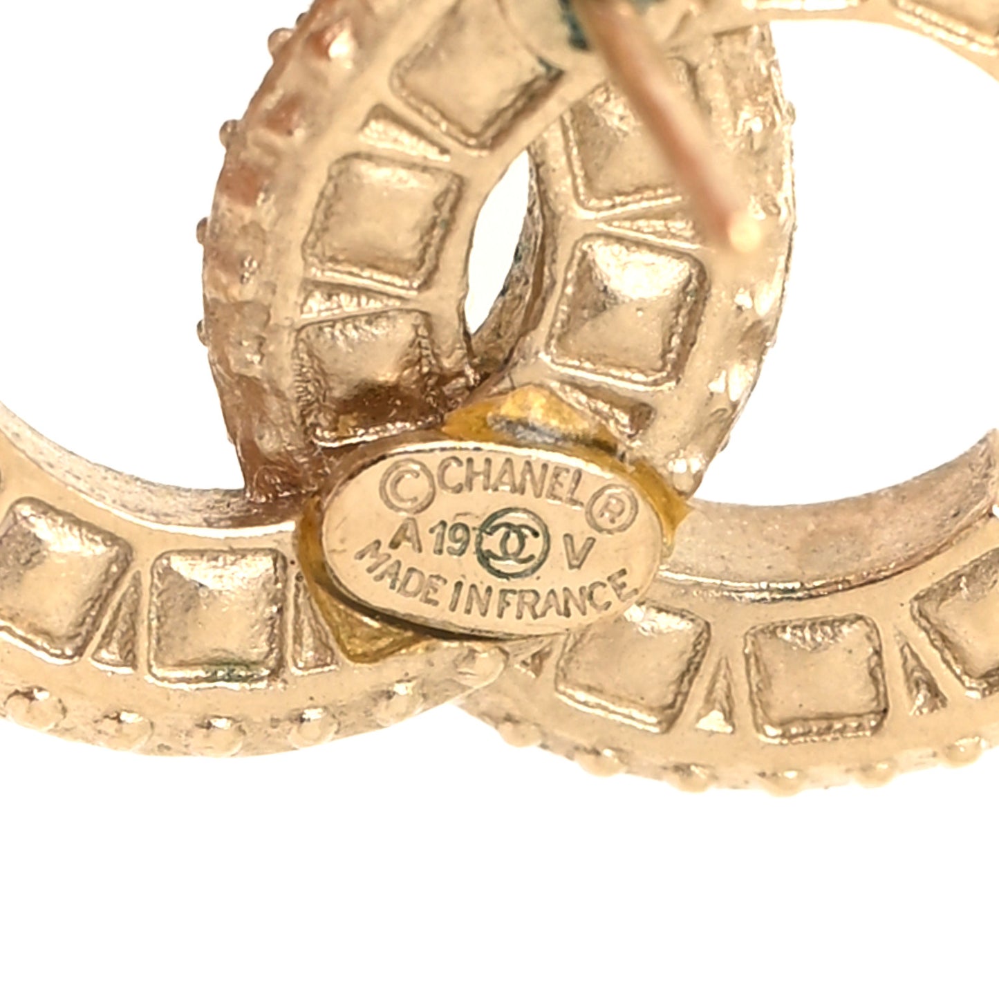 Crystal Timeless CC Earrings Light Gold