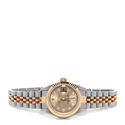 Rolex Stainless Steel 18K Yellow Gold Diamond 26mm Oyster Perpetual Datejust Watch Champagne 69173 2 of 4