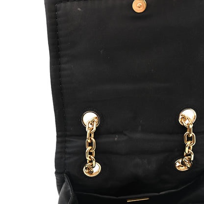 Prada Tessuto Nylon Crystal Chain Flap Shoulder Bag Black 11 of 12