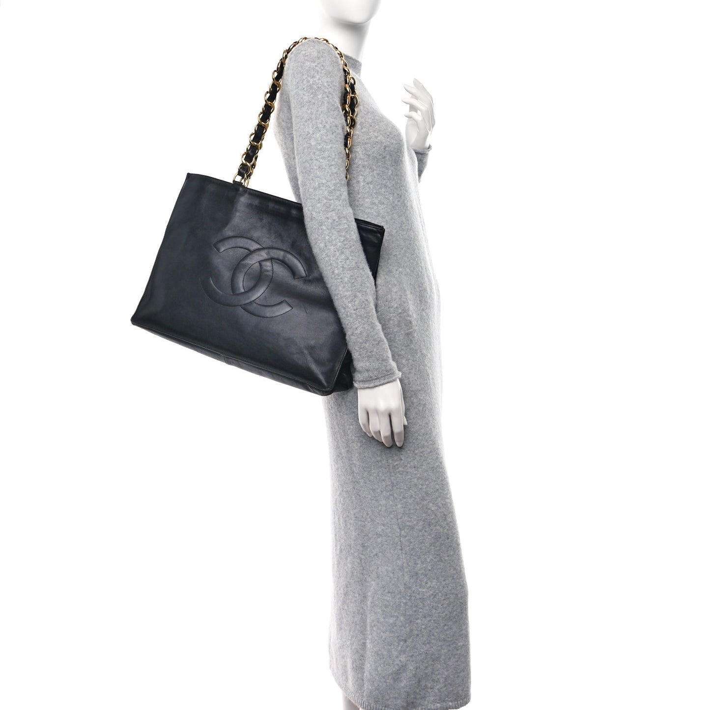 Lambskin Jumbo CC Shoulder Bag Black