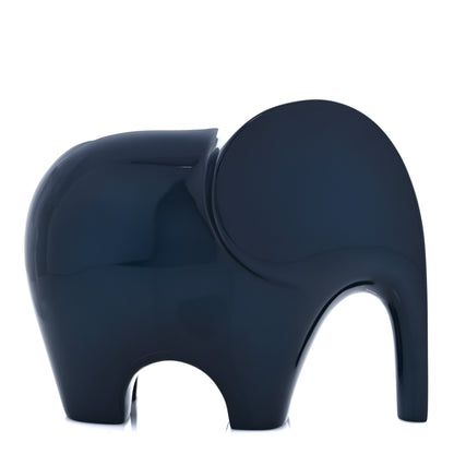 Hermes Lacquered Wood Elephant Lao Paperweight Indigo 3 of 8