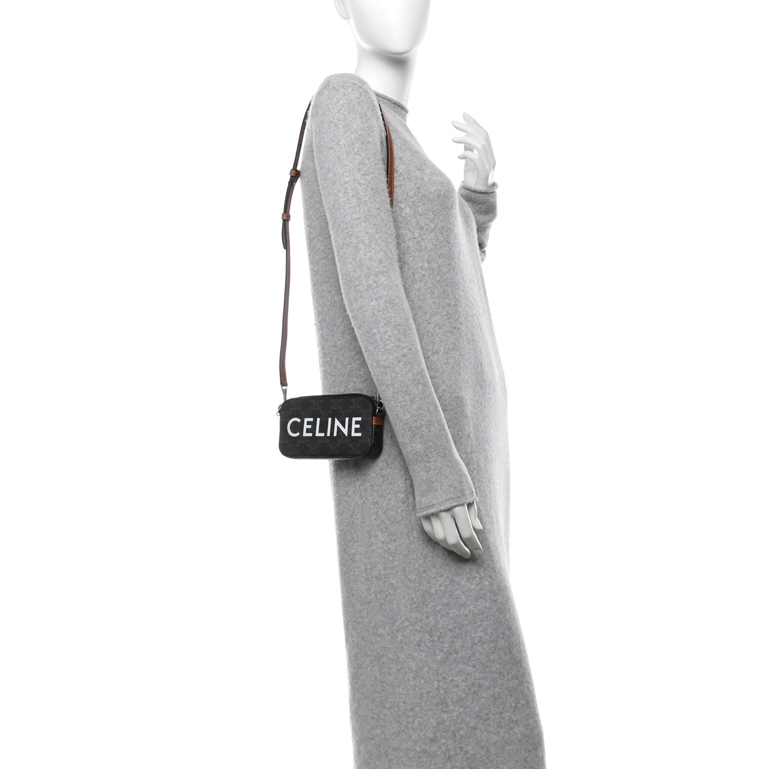 Celine Triomphe Canvas Horizontal Pouch Tan 2 of 11