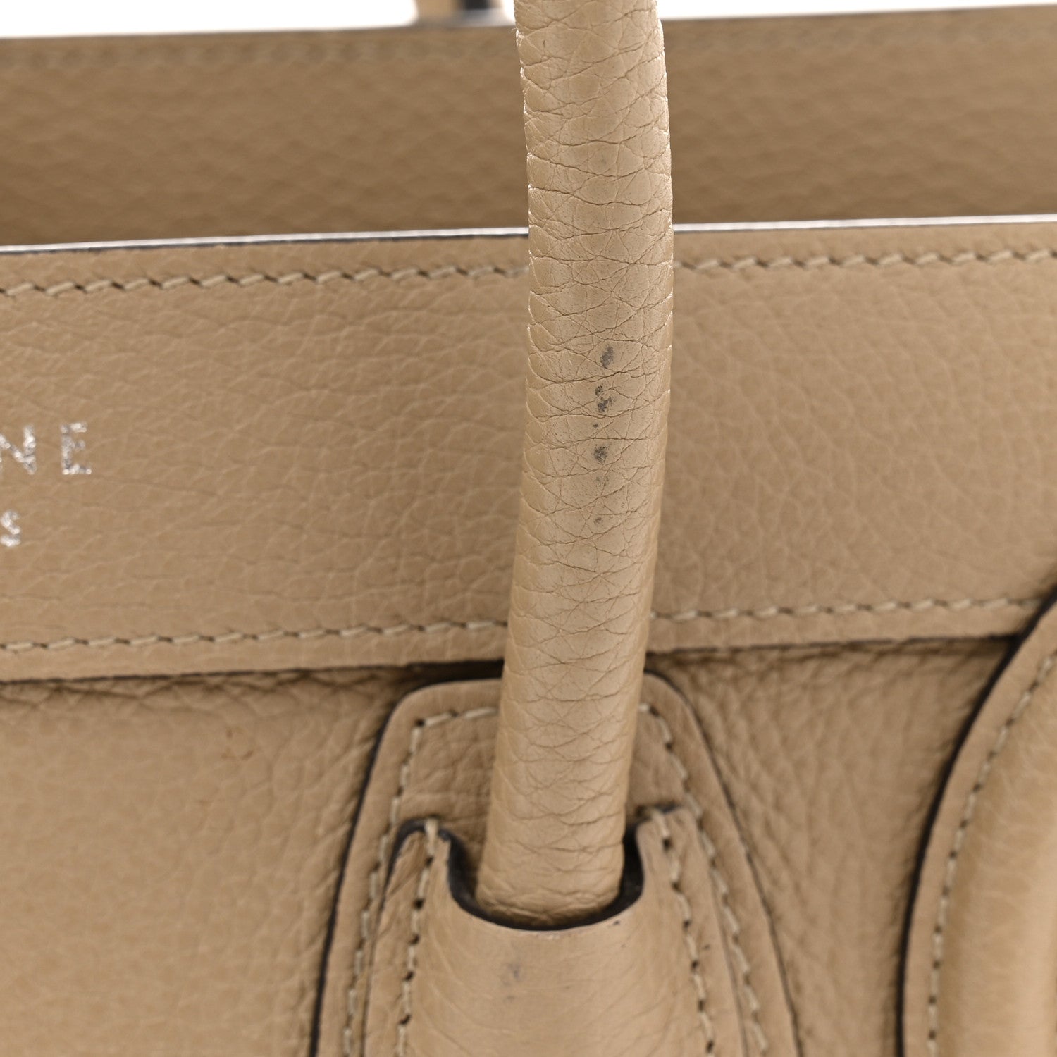 Celine Drummed Calfskin Nano Luggage Dune 11 of 11