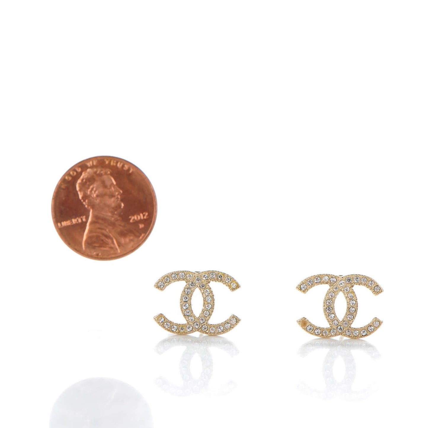 Crystal CC Earrings Gold
