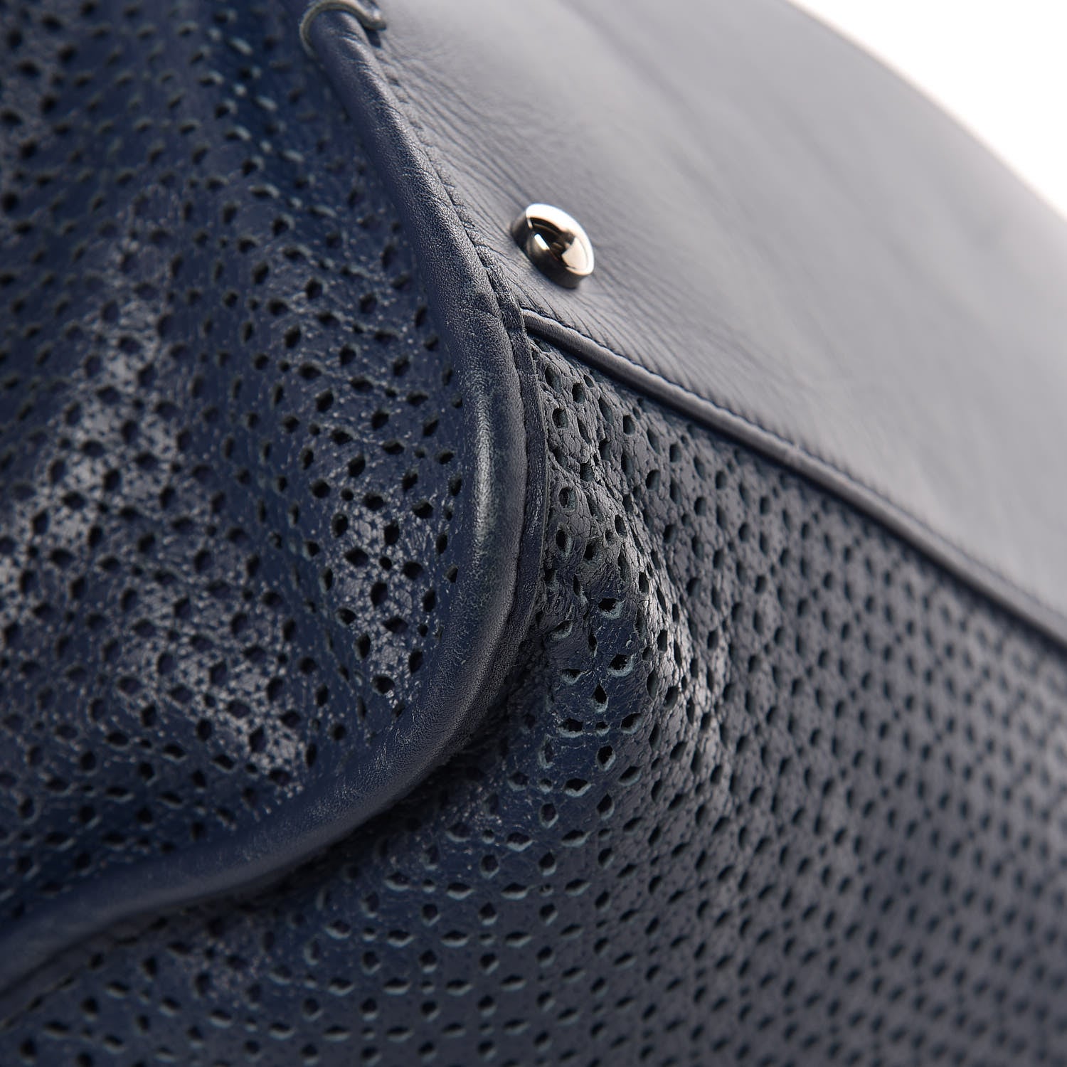Chanel Calfskin Perforated Up In The Air Tote Dark Blue 12 of 15