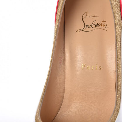 Christian Louboutin Glitter Patent Fluo Tucsick 100 Pumps 39.5 White Gold 9 of 9
