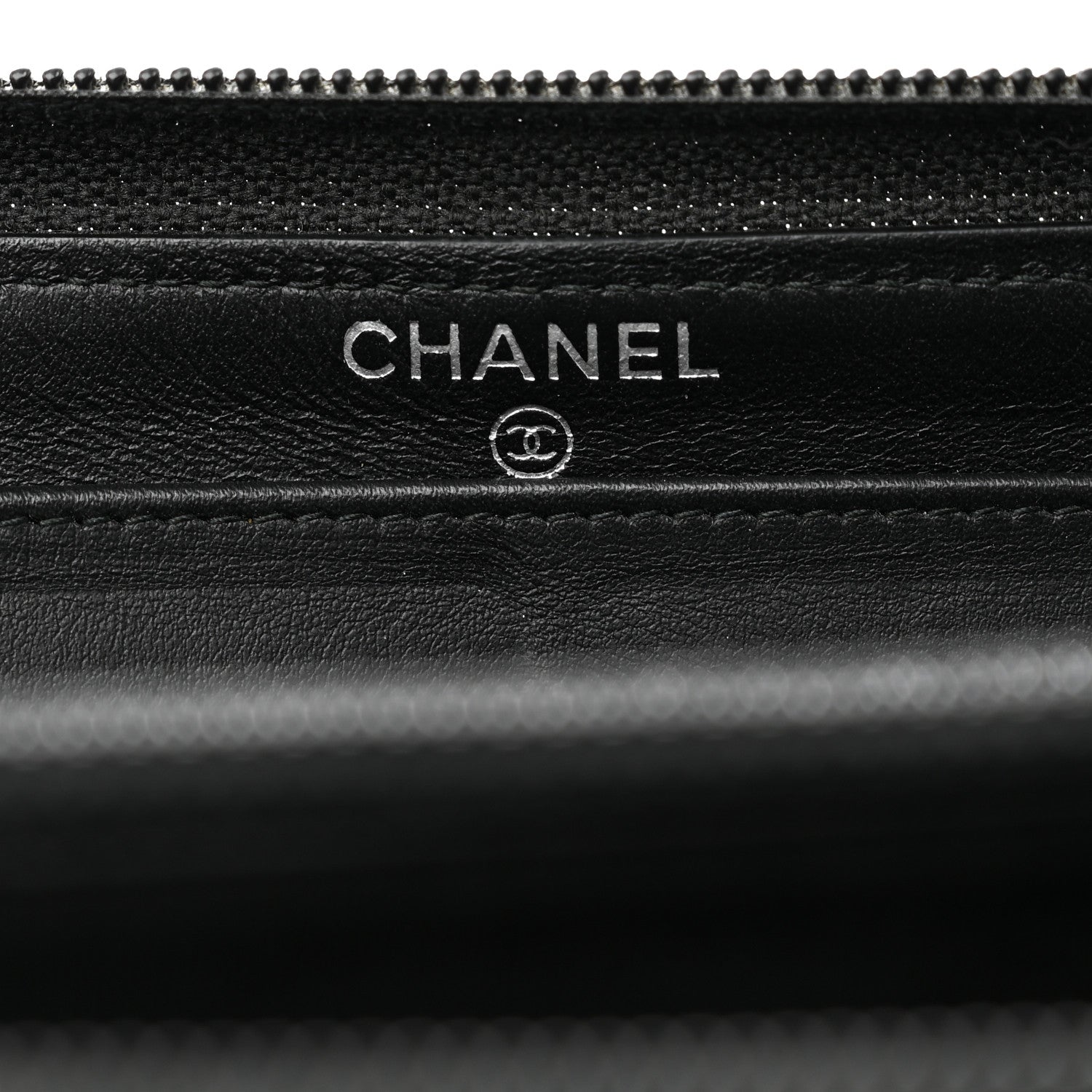 Chanel Caviar Chevron Quilted Zip Around Boy Wallet Black 6 of 11