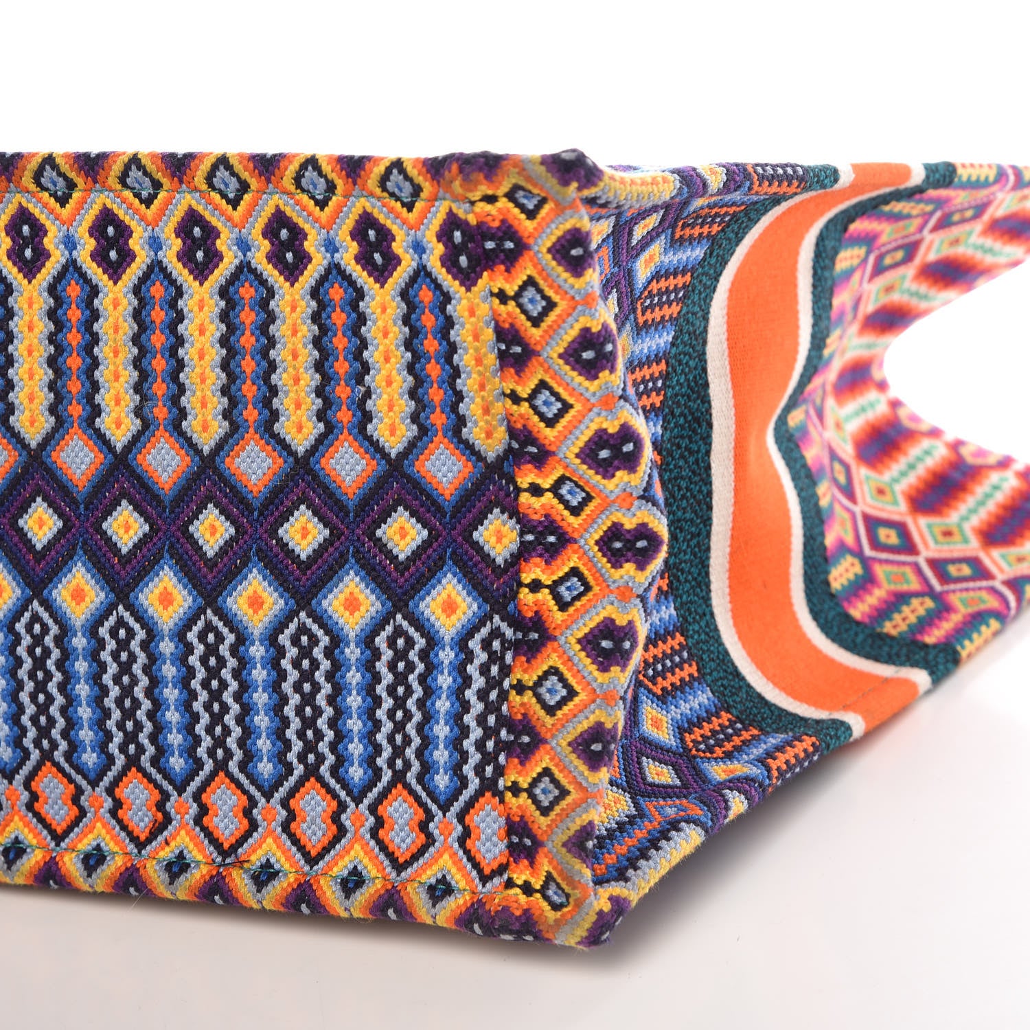 Christian Dior Canvas Embroidered Large Book Tote Orange Multicolor 13 of 13