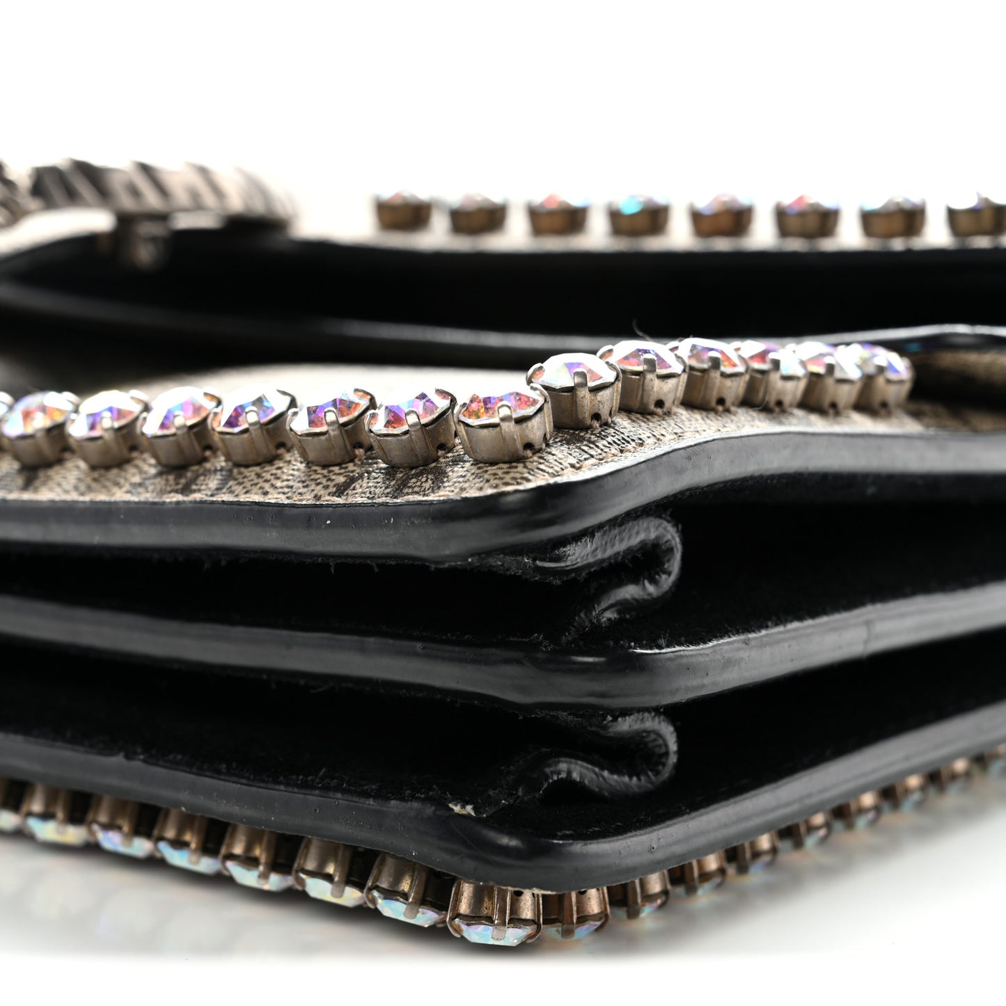 GG Supreme Monogram Crystal Small Dionysus Shoulder Bag Black