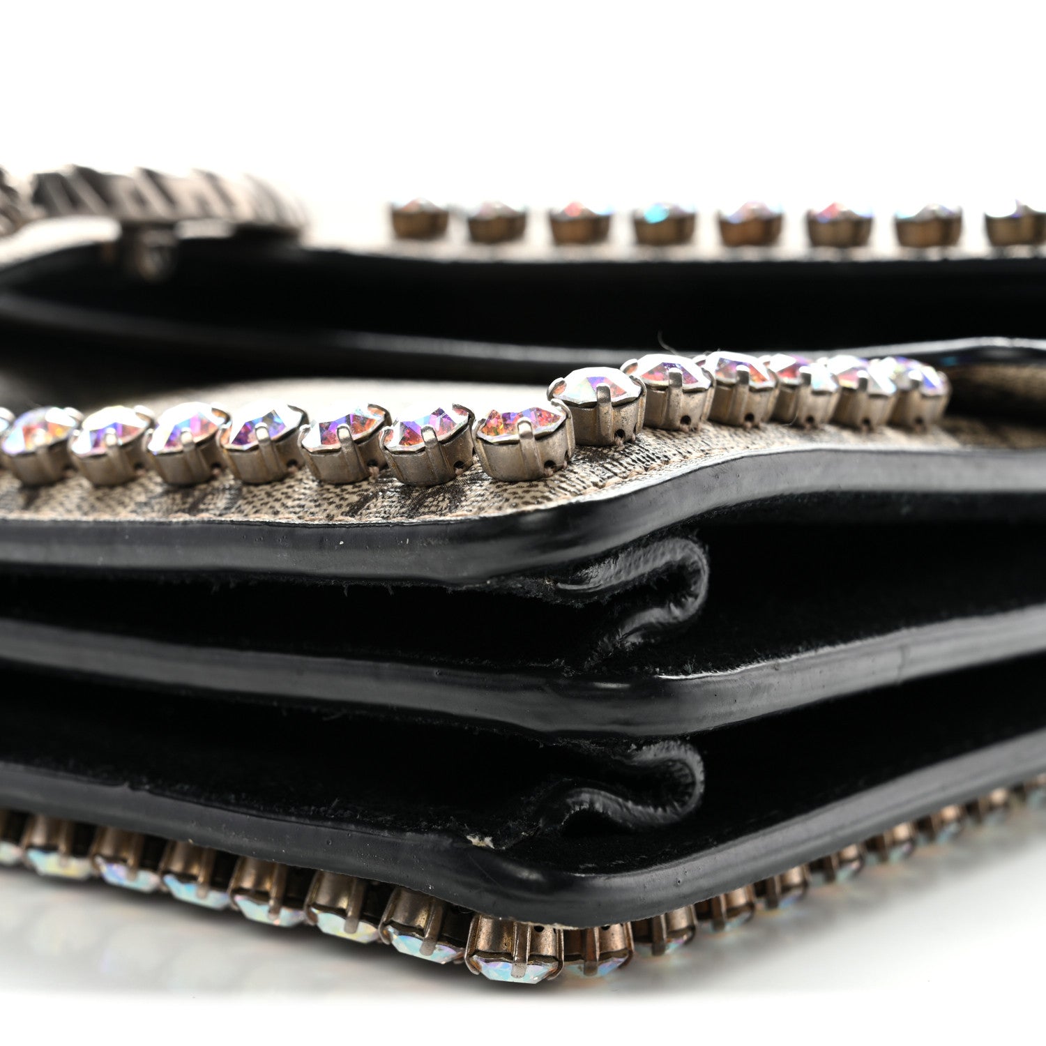 Gucci GG Supreme Monogram Crystal Small Dionysus Shoulder Bag Black 10 of 11