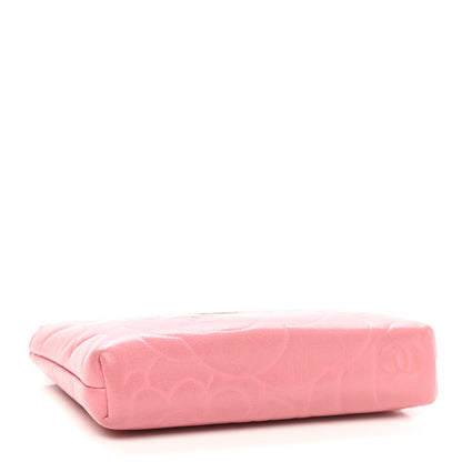 Chanel Lambskin Camellia Embossed Key Holder Case Pink 4 of 8
