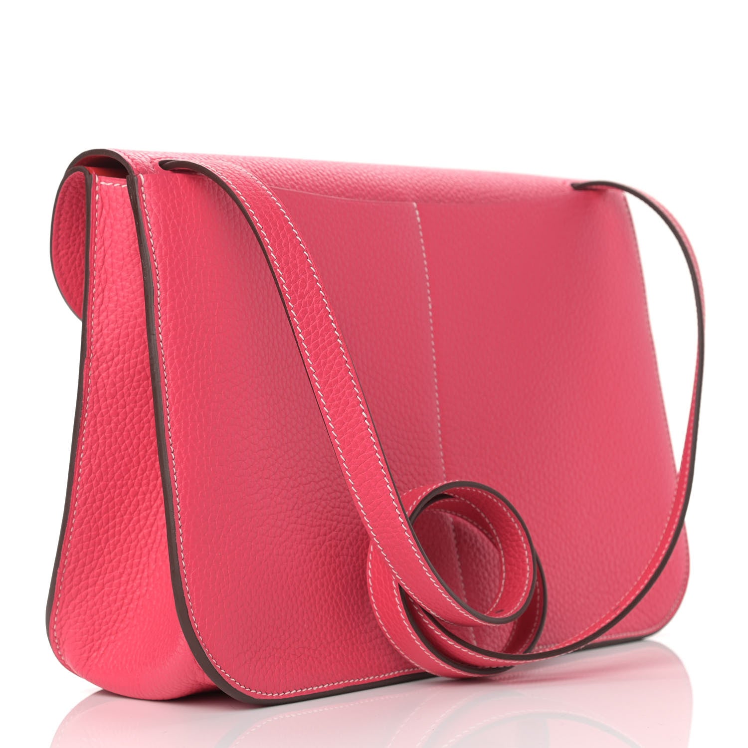 Hermes Taurillon Clemence Halzan 31 Rose Extreme Rouge De Coeur 2 of 8