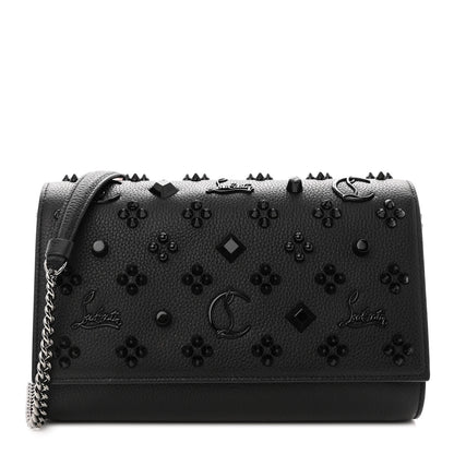 Christian Louboutin Calfskin Spikes Loubinthesky Paloma Clutch Black 1 of 10