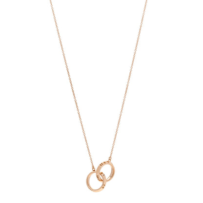 Tiffany 18K Rose Gold Interlocking Atlas Open Pendant Necklace 1 of 6
