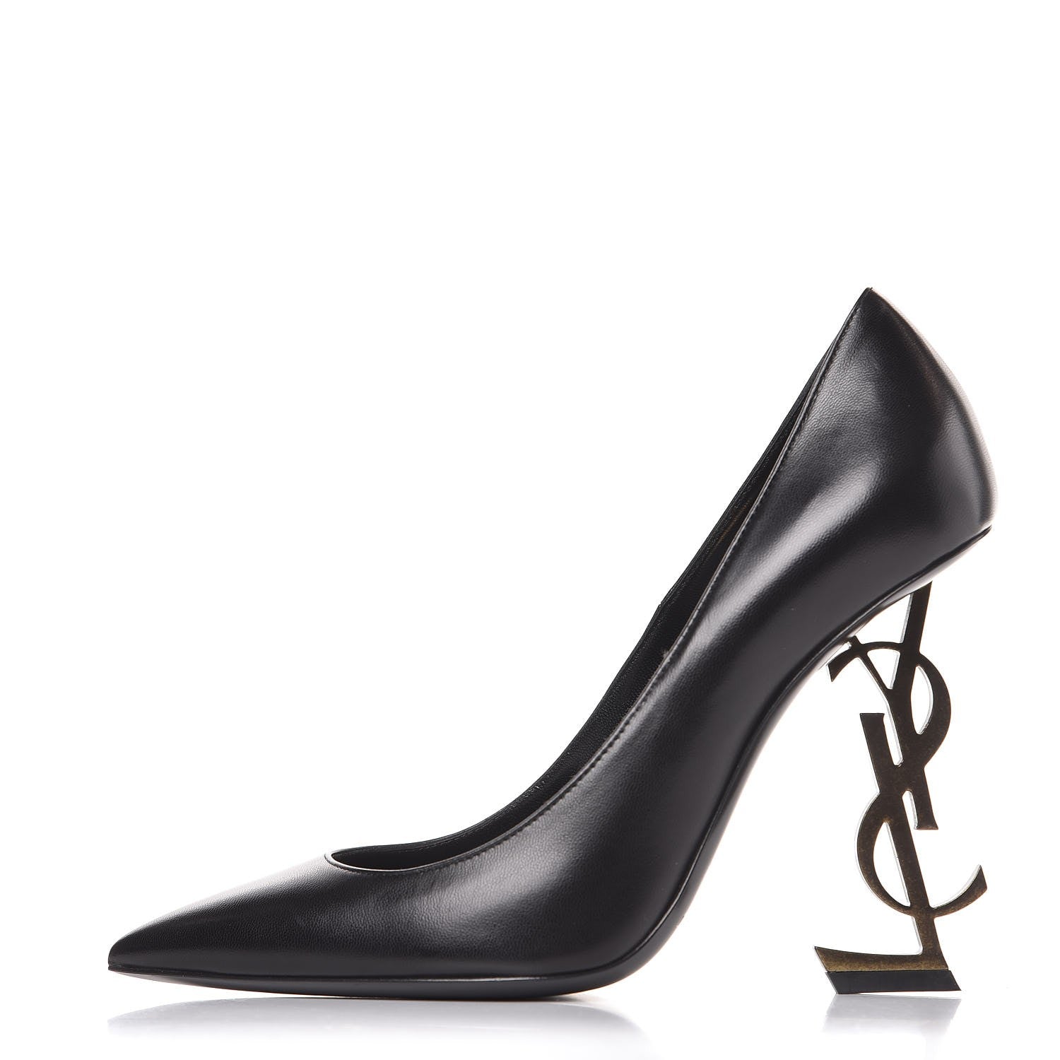 Saint Laurent Calfskin Opyum 100 Pumps 37 Black Gold 1 of 9