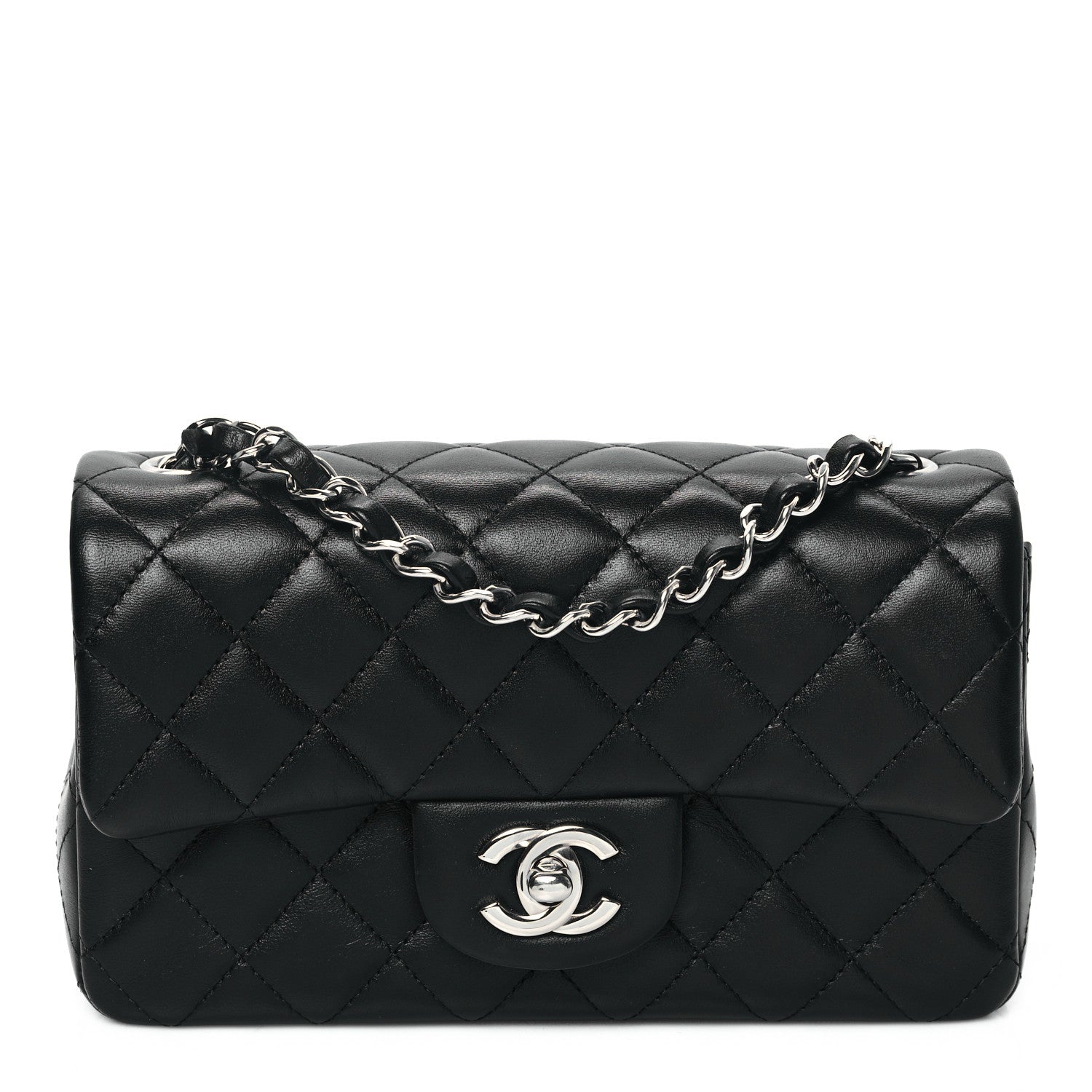 Chanel Lambskin Quilted Mini Rectangular Flap Black 1 of 11