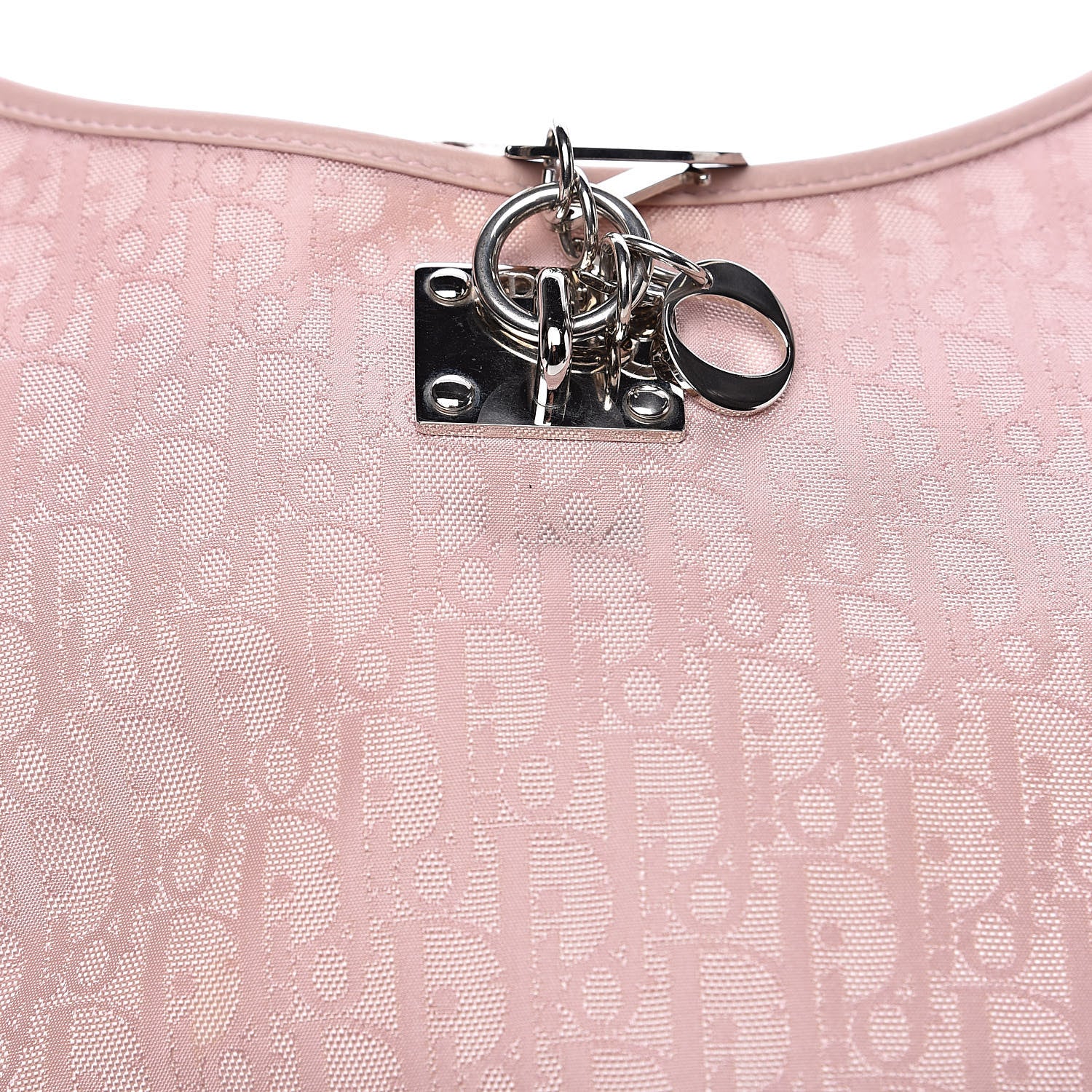 Christian Dior Nylon Monogram Lovely Hobo Rose Clair 12 of 13