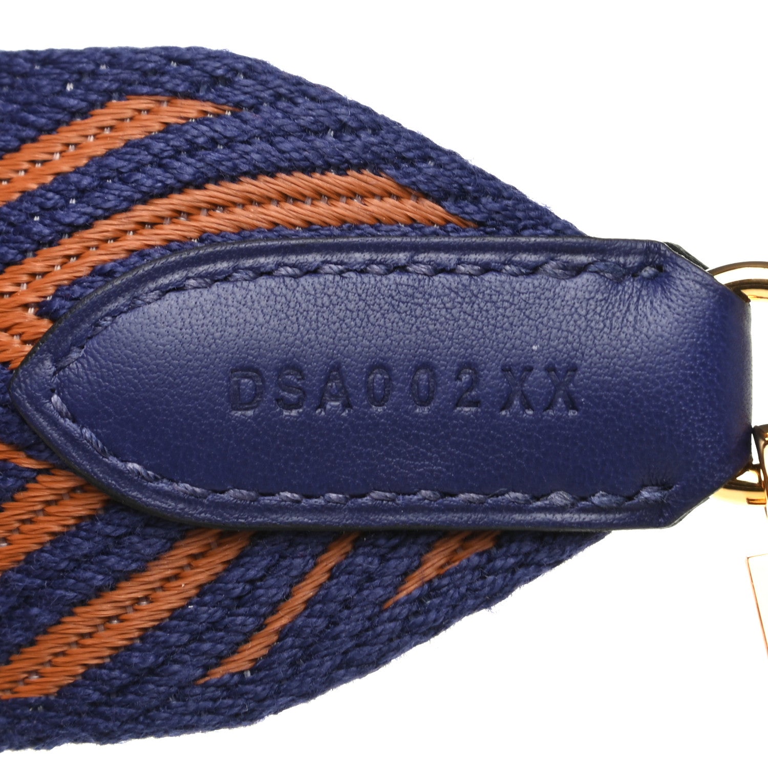Hermes Toile Swift 50mm Sangle ZigZag Shoulder Strap Bleu Encre Gold 3 of 4