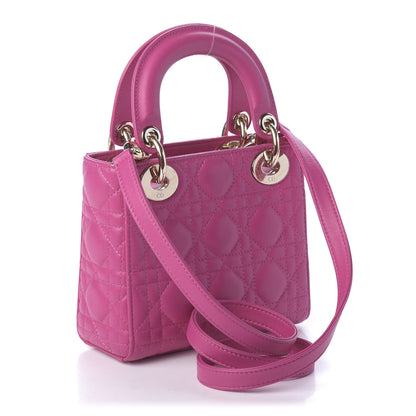 Christian Dior Lambskin Cannage Mini Lady Dior Sorbet 3 of 9