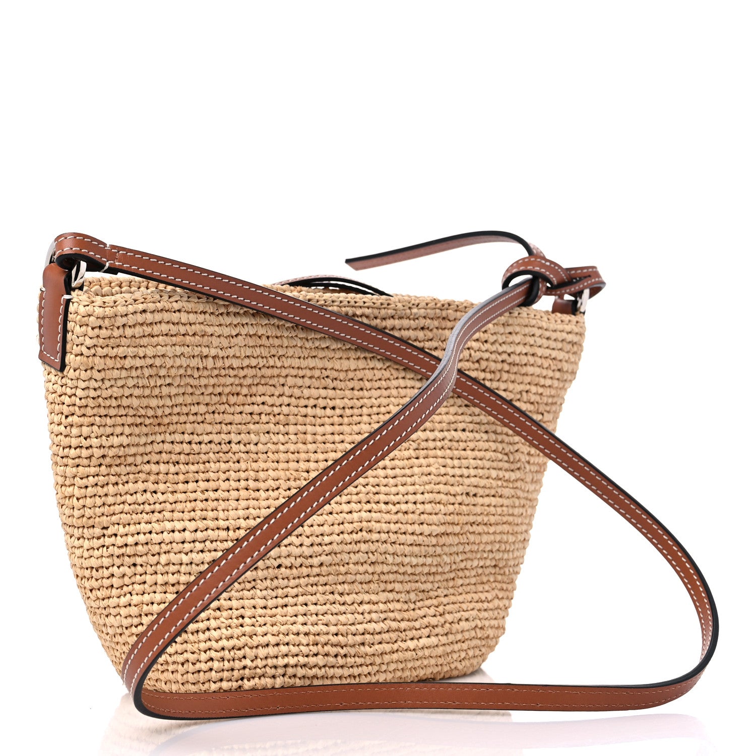 Loewe Calfskin Raffia Paulas Ibiza Pochette Bag Natural Tan 3 of 9