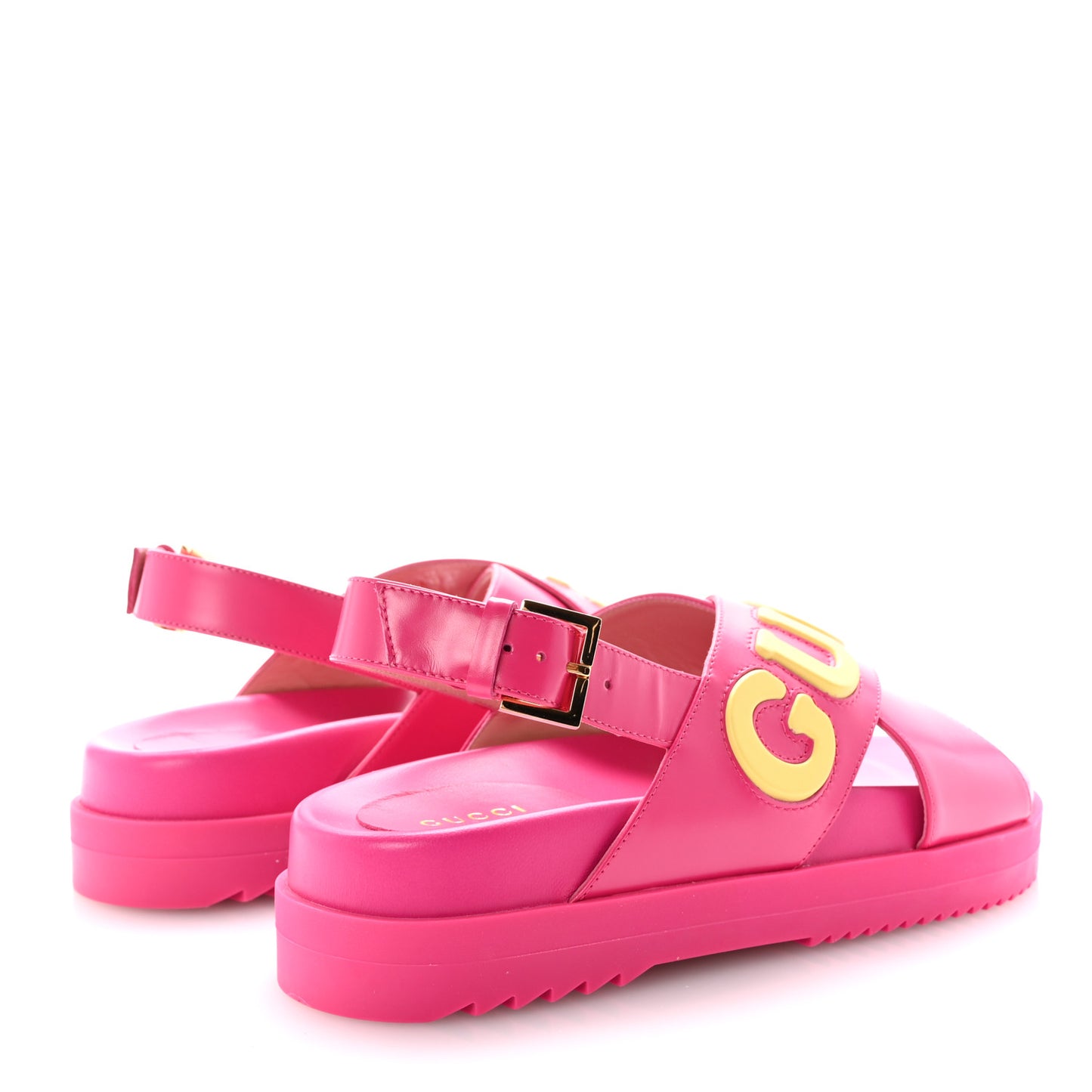 Calfskin Elizabeth Nappa Charlotte Logo Slingback Sandals 36 Fancy Fuchsia