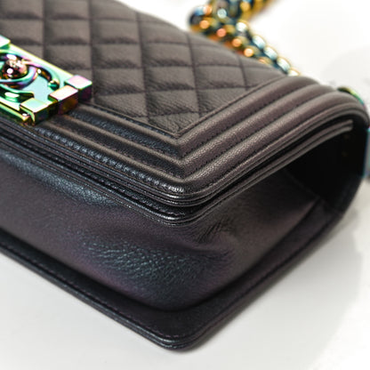 Chanel Iridescent Goatskin Quilted Small Boy Flap Purple 12 of 13