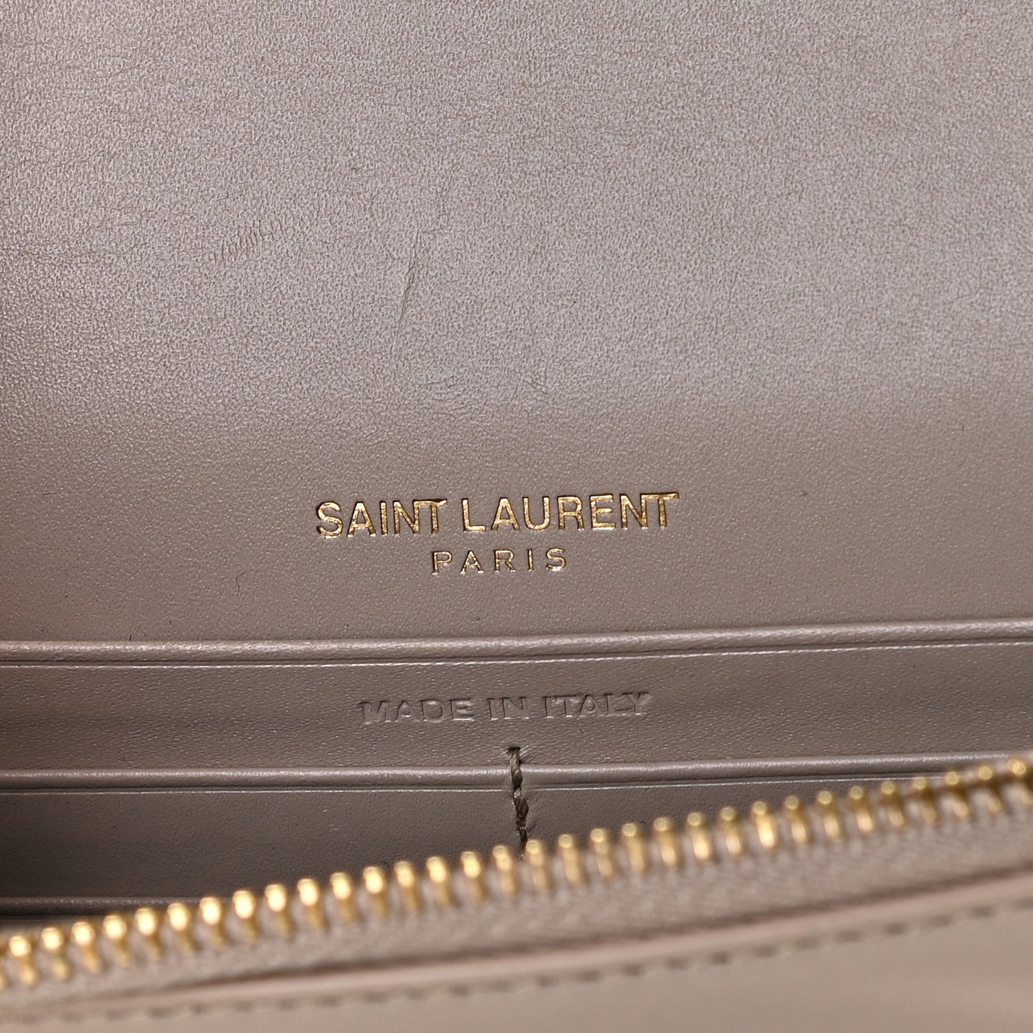 Saint Laurent Smooth Calfskin Classic Monogram Kate Tassel Chain Wallet Nude Powder 7 of 12