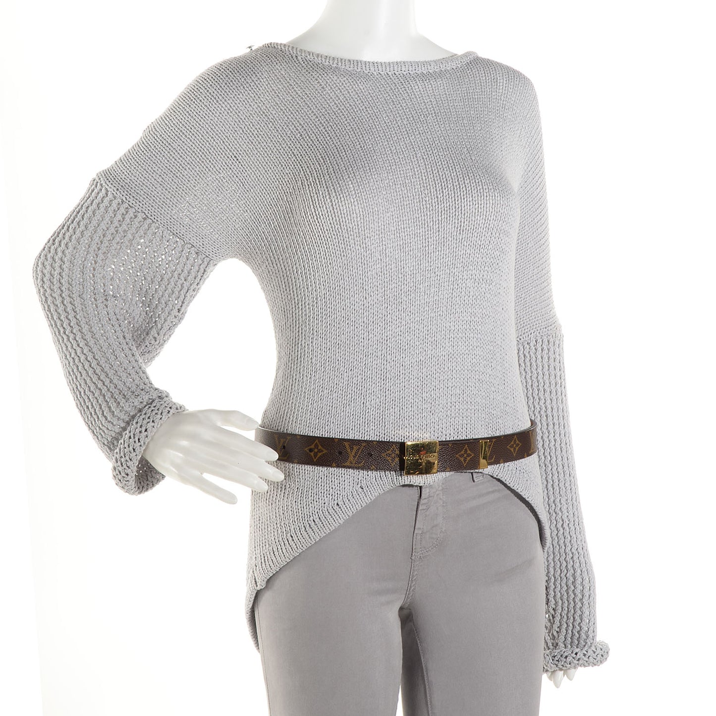 Monogram Ceinture Belt w Gold Buckle 85 34