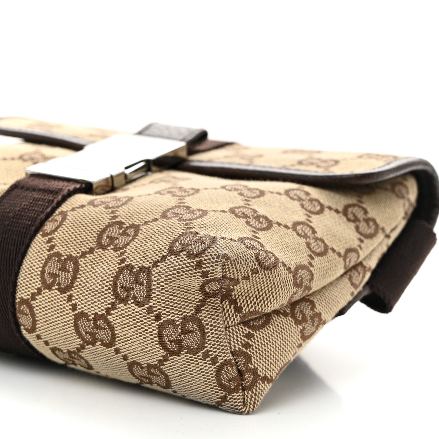 Gucci Monogram Waist Pouch Bag Dark Brown 10 of 11