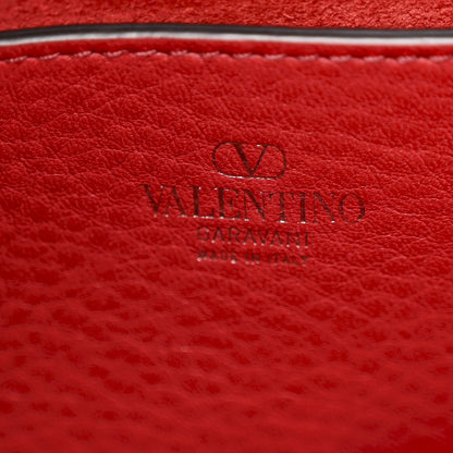 Valentino Garavani Grainy Calfskin Small Rockstud Double Top Handle Bag Rosso Valentino 6 of 16