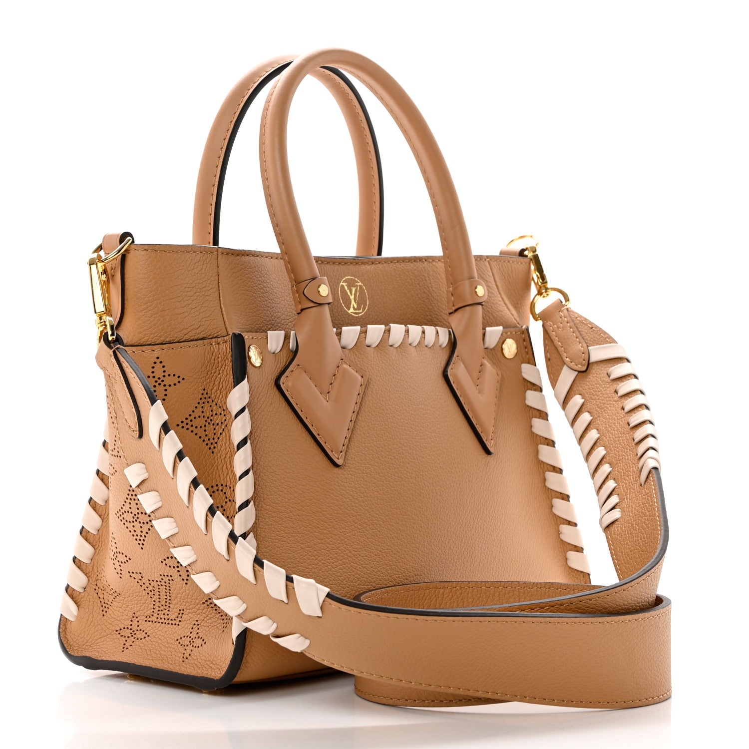 Louis Vuitton Calfskin Mahina Braided On My Side PM Arizona Brown 3 of 8