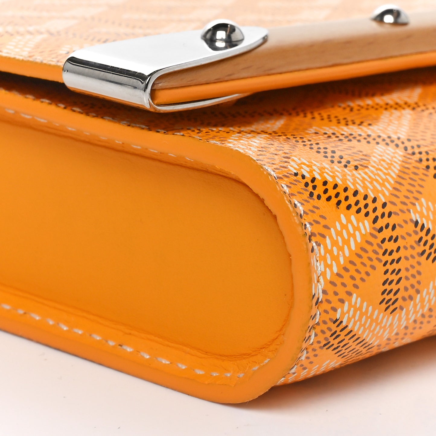 Goyardine Monte Carlo Bois Clutch With Strap Yellow