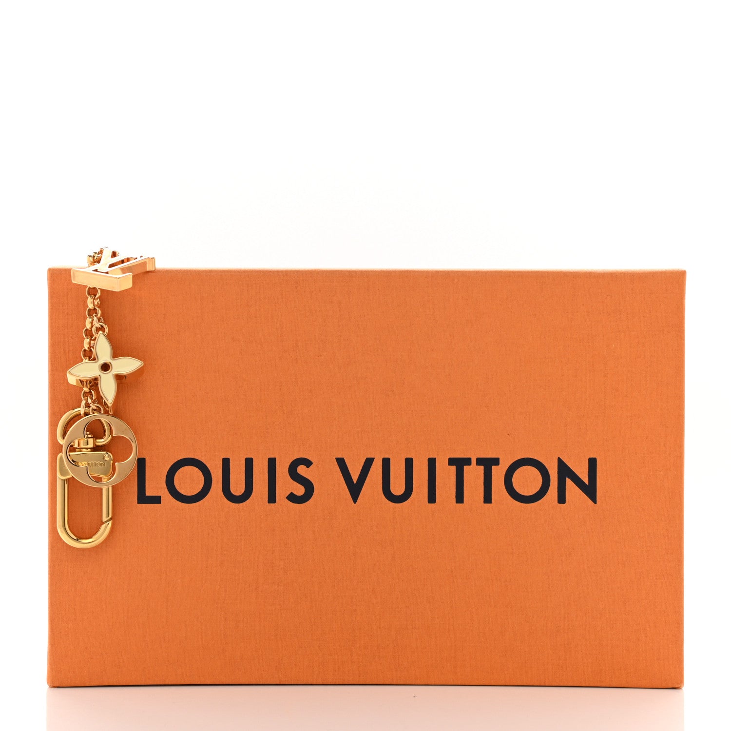 Louis Vuitton Brass Enamel Fleur De Monogram Bag Charm Chain Gold 5 of 5