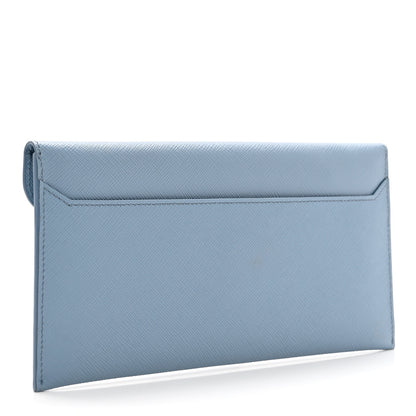 Prada Saffiano Triangle Envelope Flap Wallet Astrale 4 of 7