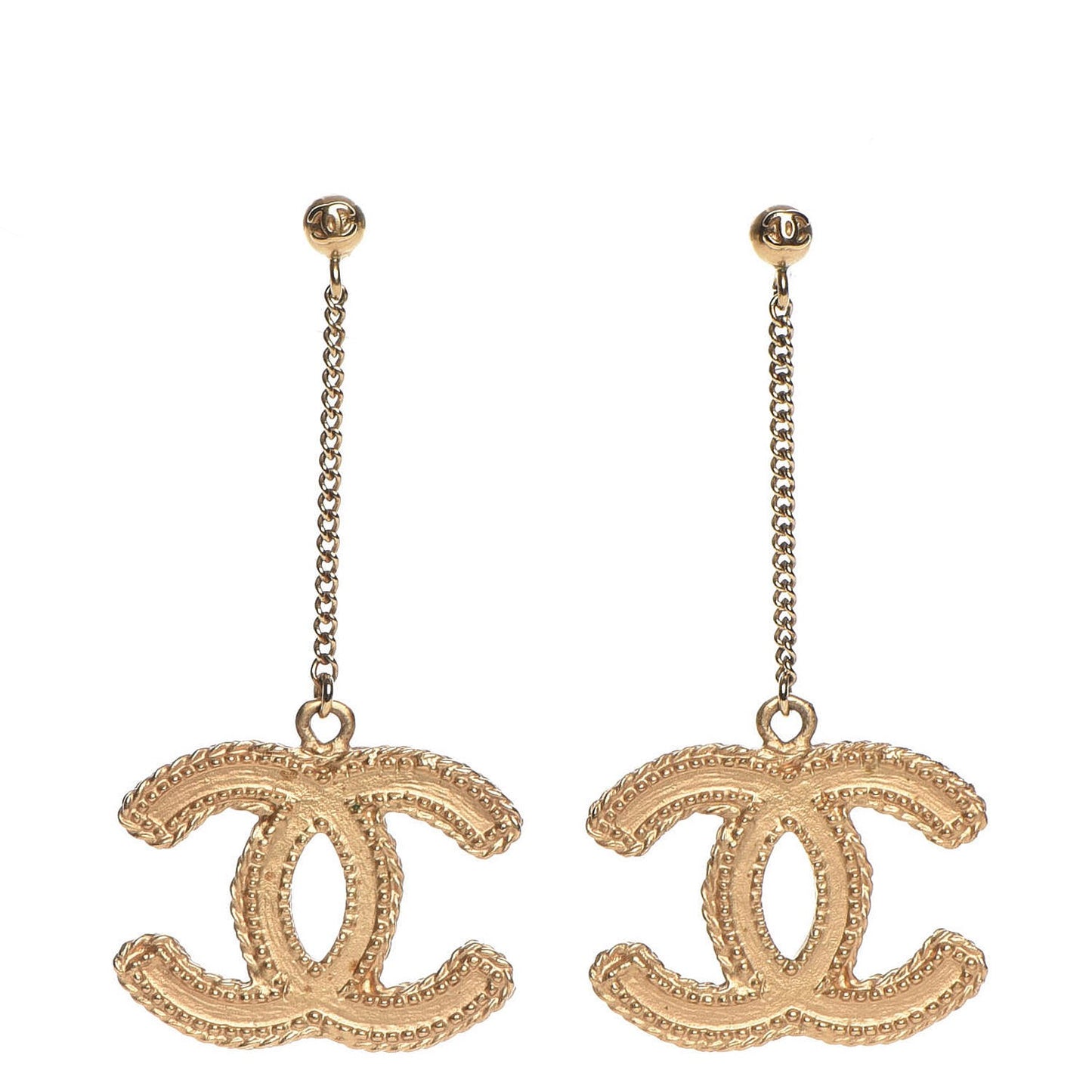CC Drop Earrings Matte Gold