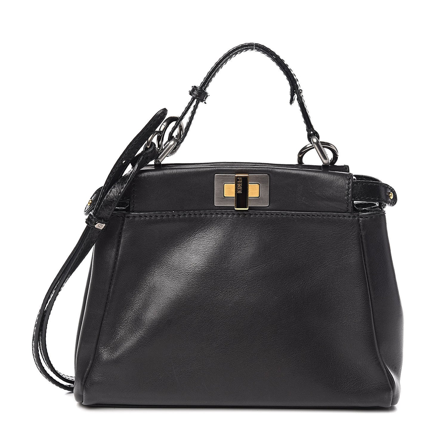 Vitello Saddle Mini Peekaboo Iconic Satchel Black