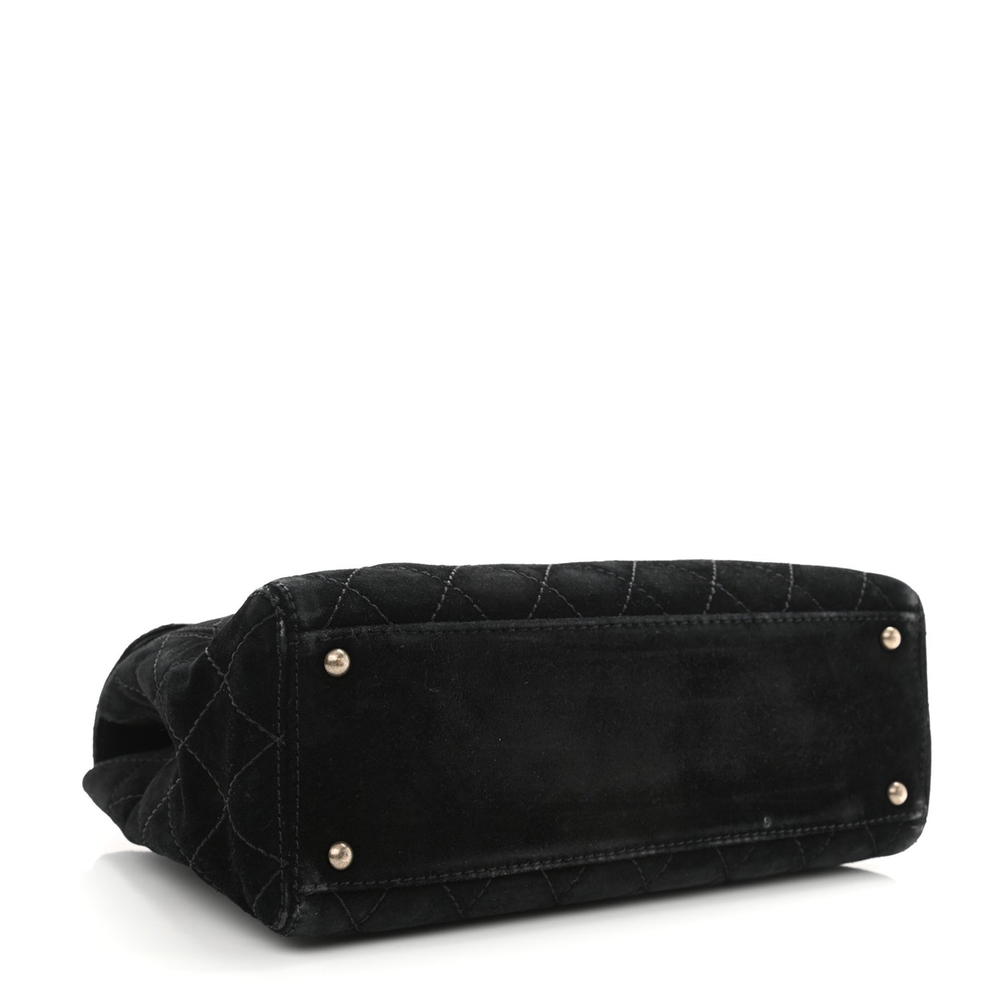 Suede Jumbo Single Flap Black