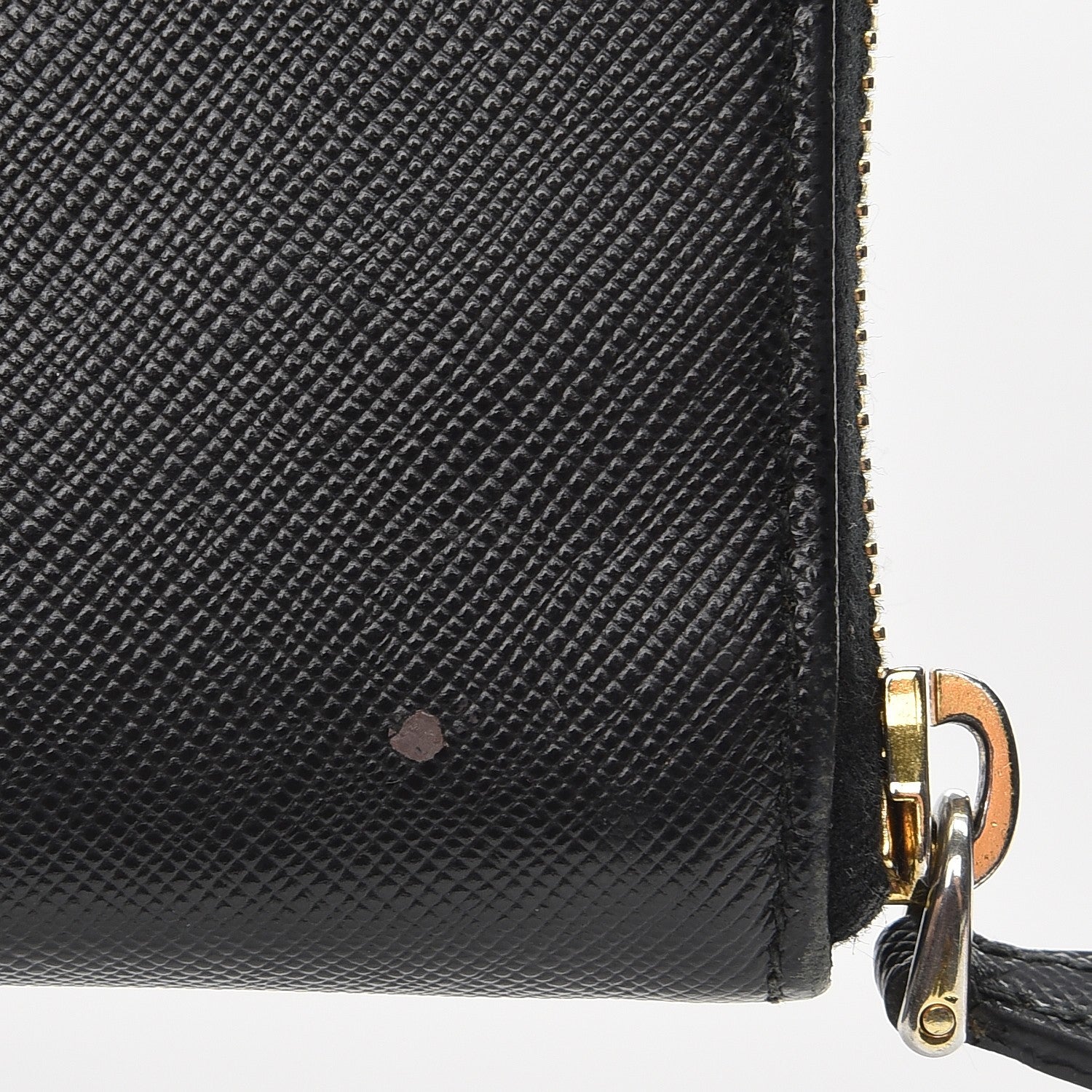 Prada Saffiano Metal Zip Around Wallet Nero Black 8 of 8