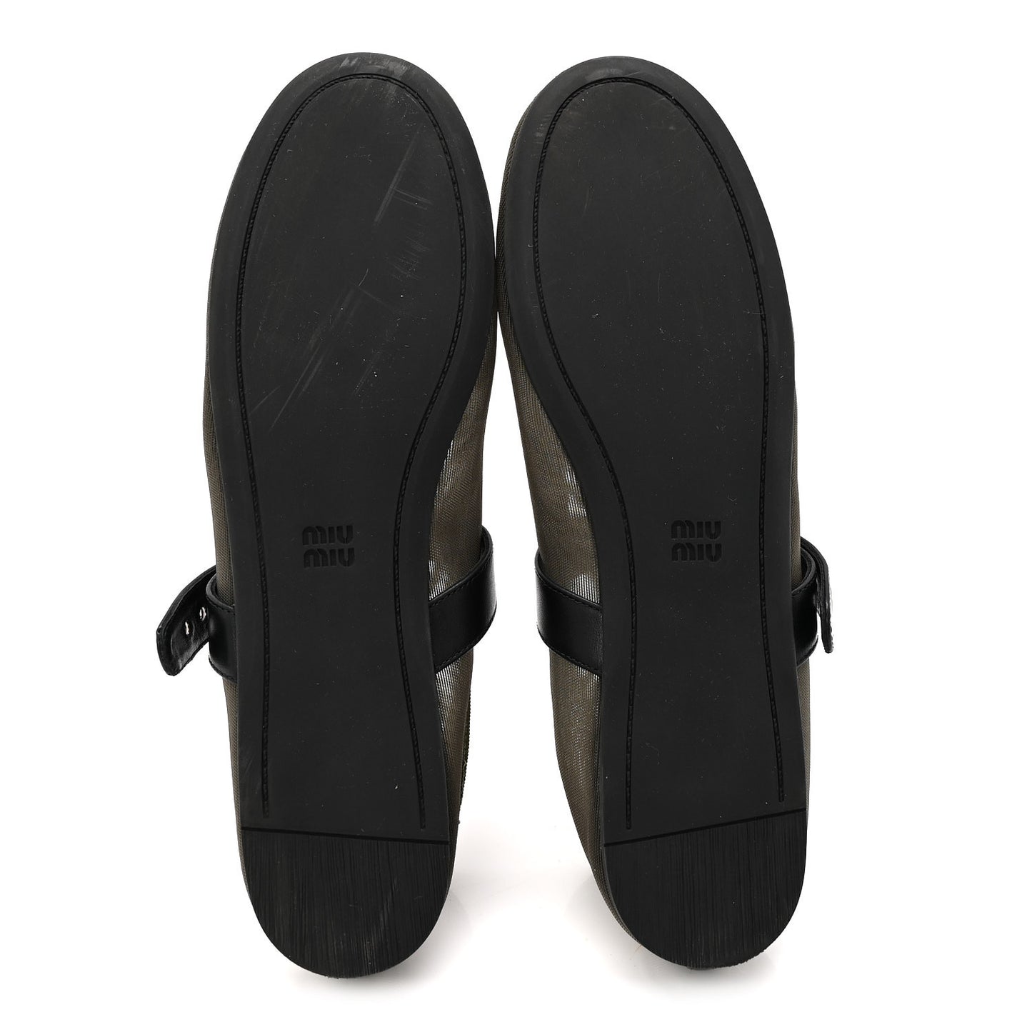 Mesh Buckle Ballerina Flats 39 Oliva