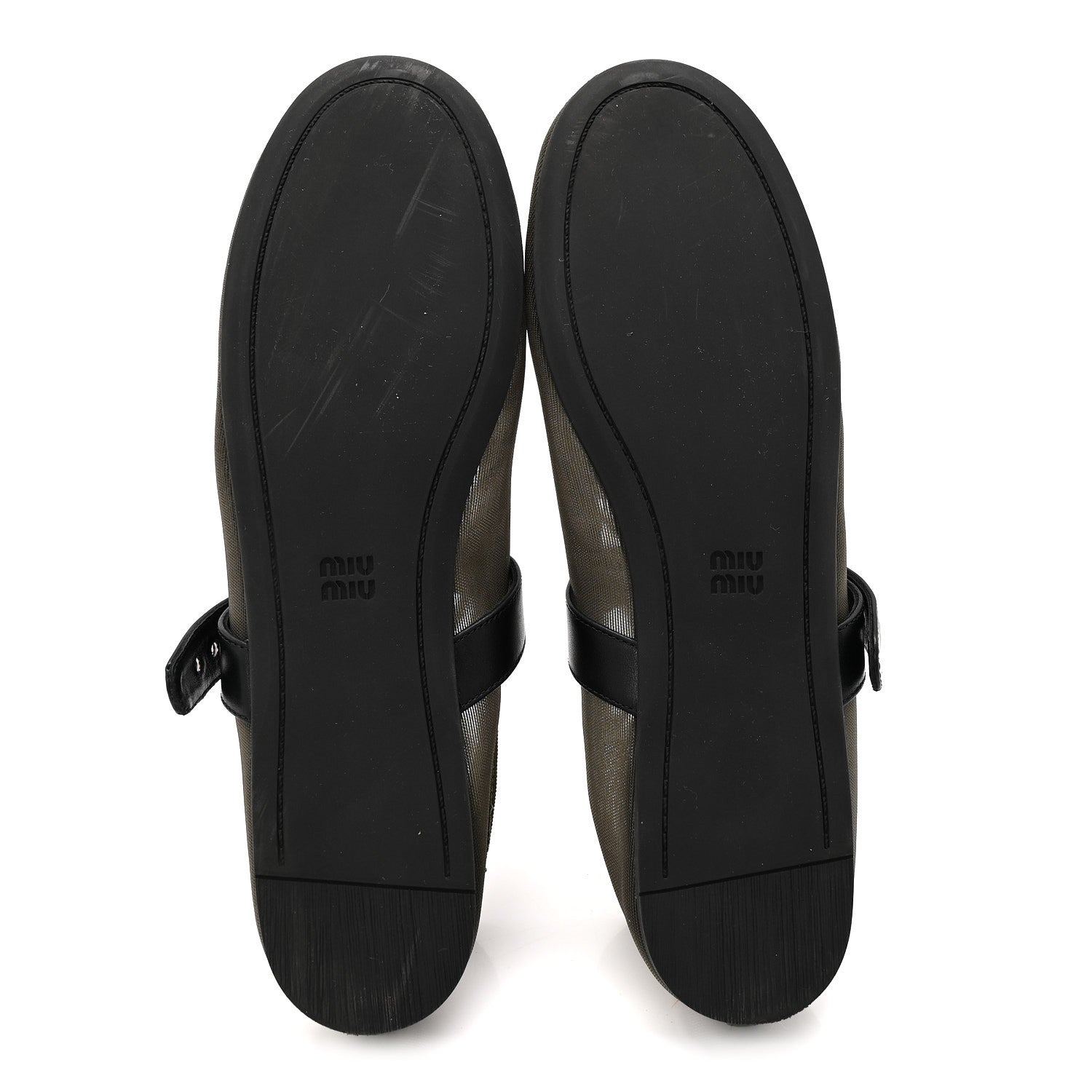 Miu Miu Mesh Buckle Ballerina Flats 39 Oliva 6 of 9