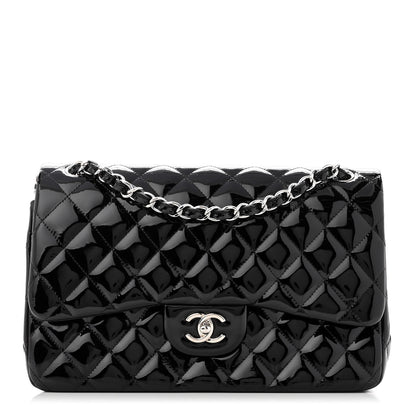 Chanel Patent Quilted Jumbo Double Flap Black 1 of 10