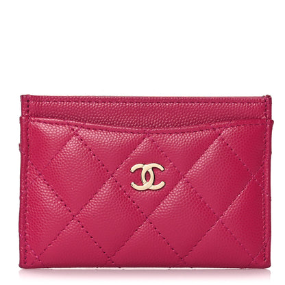 Chanel Caviar Quilted Card Holder Fuchsia 1 of 9