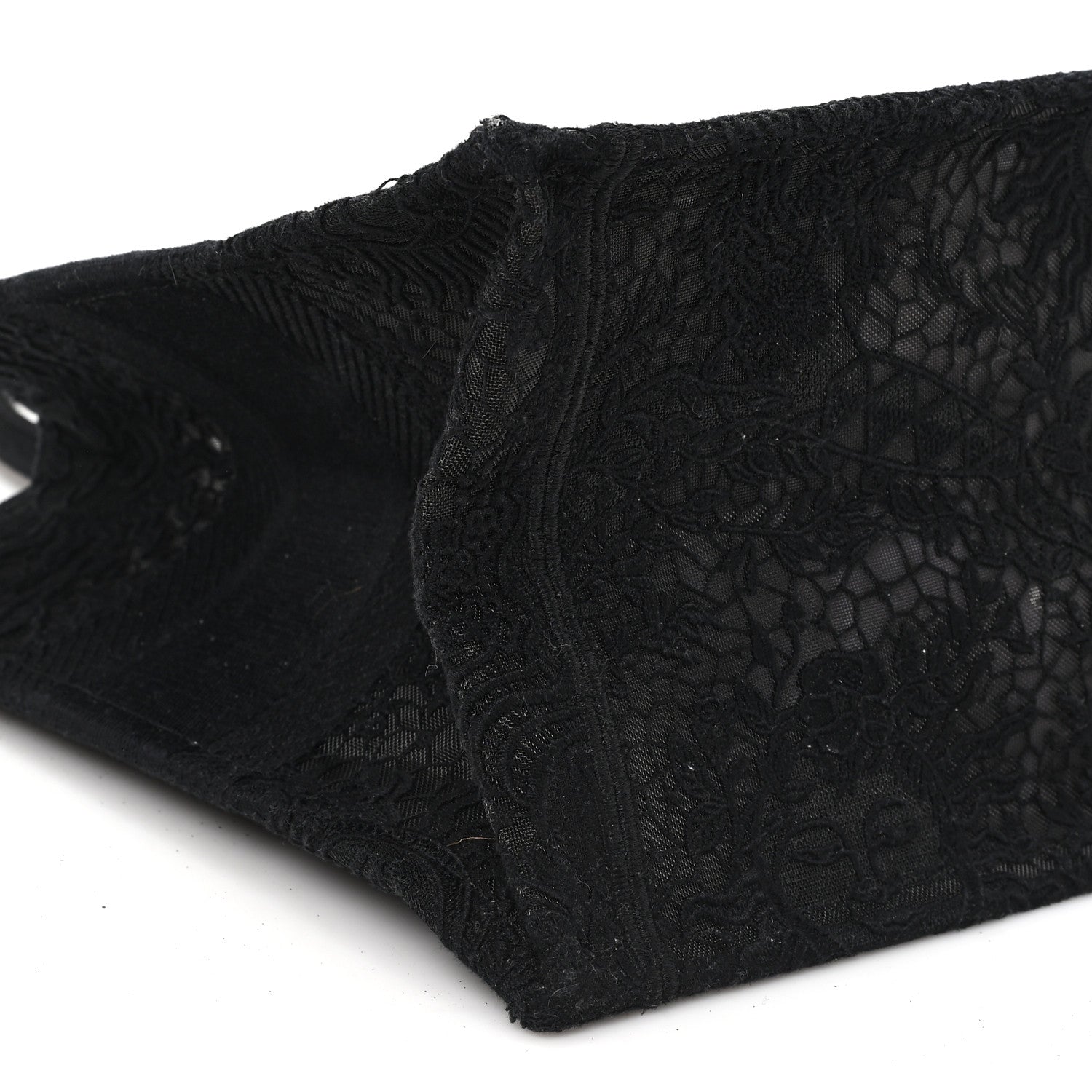 Christian Dior Canvas Embroidered Mesh Macrame Medium Toile de Jouy Soleil Book Tote Black 8 of 9