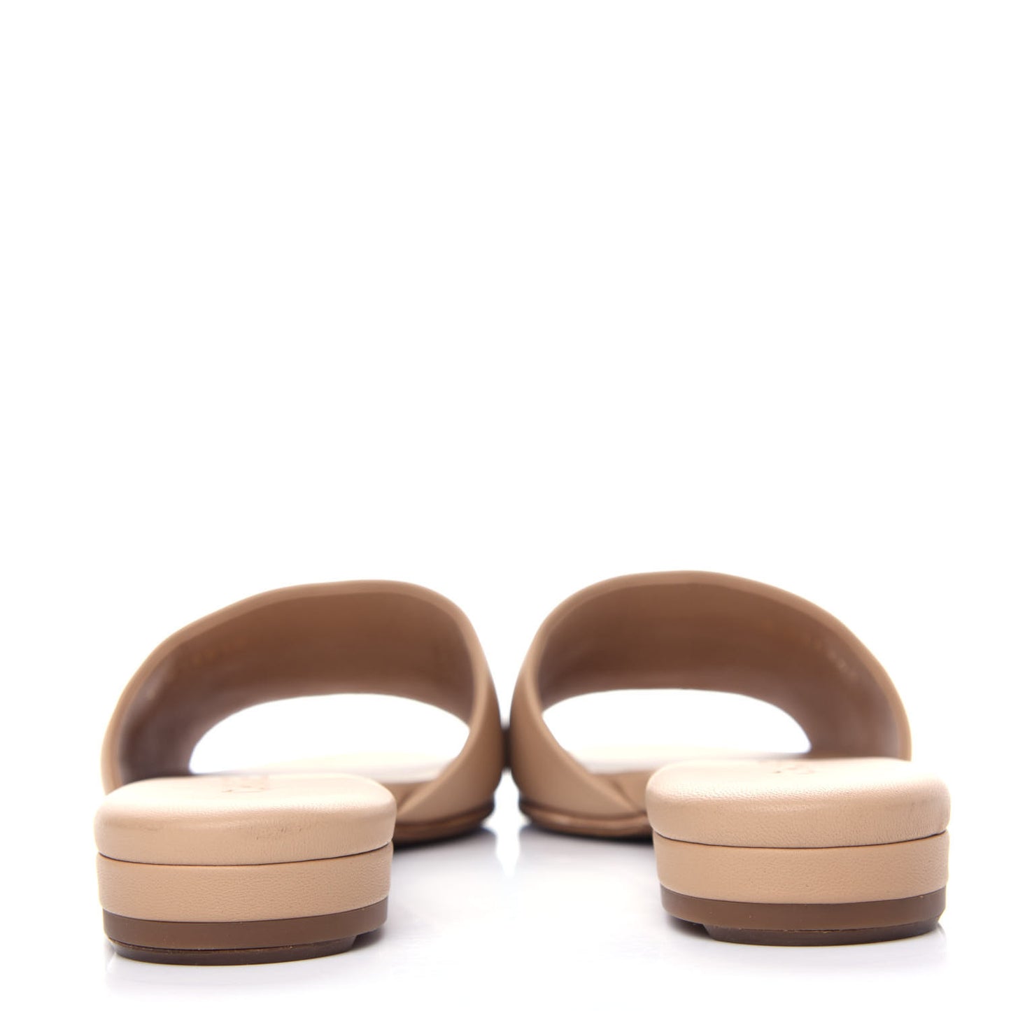 Lambskin Enamel CC Mules 38.5 Beige