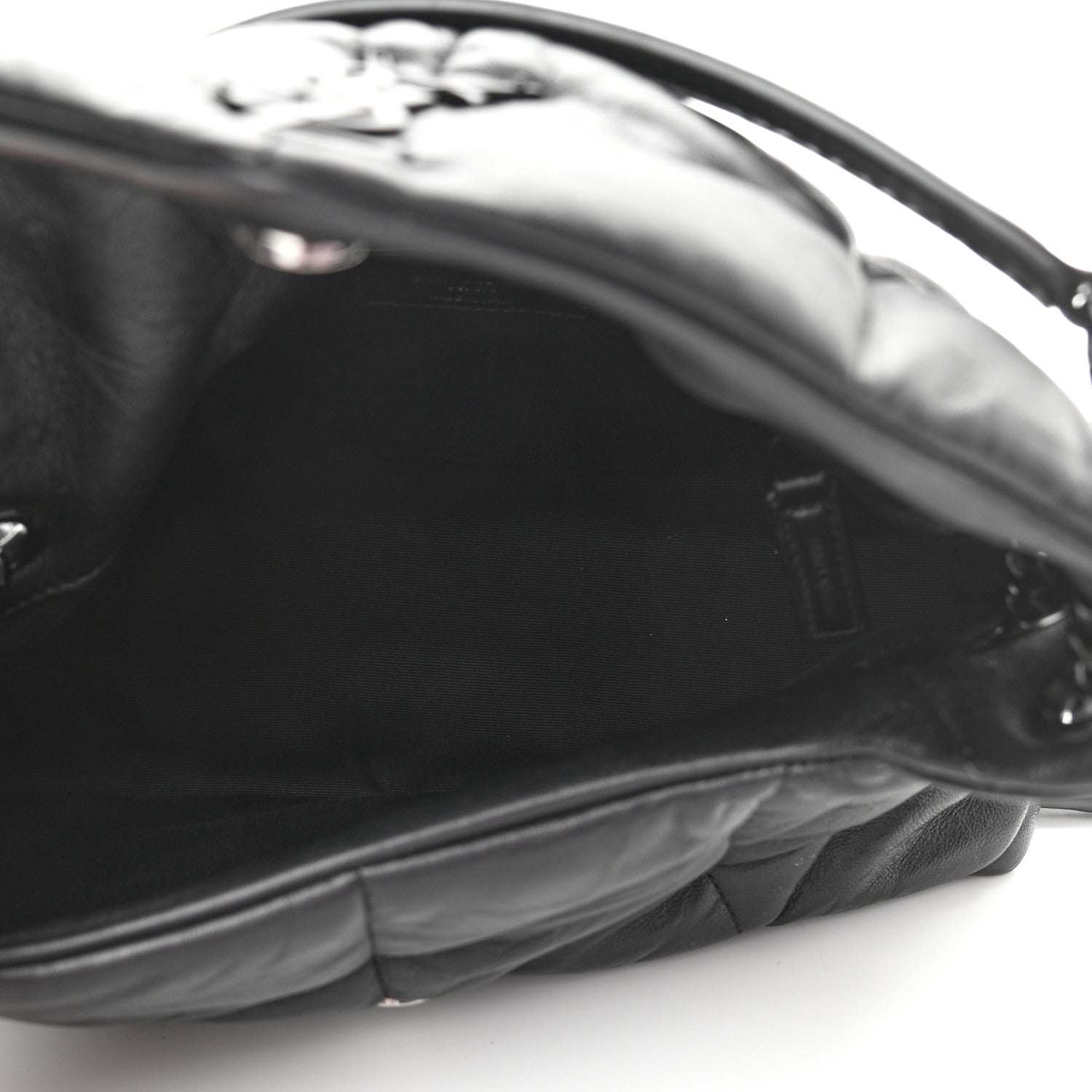 Saint Laurent Lambskin Quilted Monogram Monochrome Small Loulou Puffer Chain Satchel Black 5 of 10