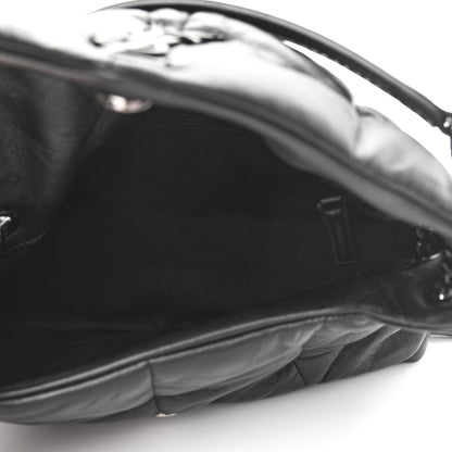 Saint Laurent Lambskin Quilted Monogram Monochrome Small Loulou Puffer Chain Satchel Black 5 of 10