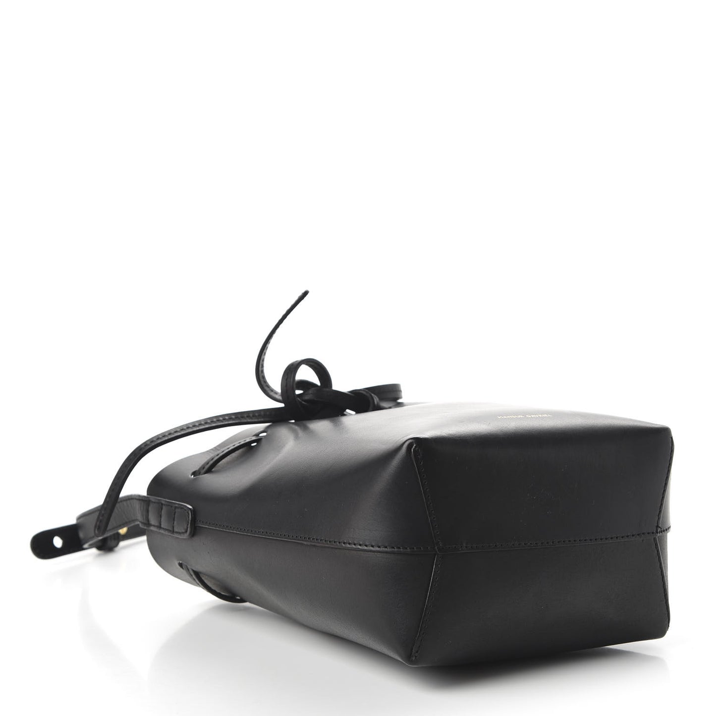Vegetable Tanned Calfskin Mini Mini Bucket Bag Black Flamma