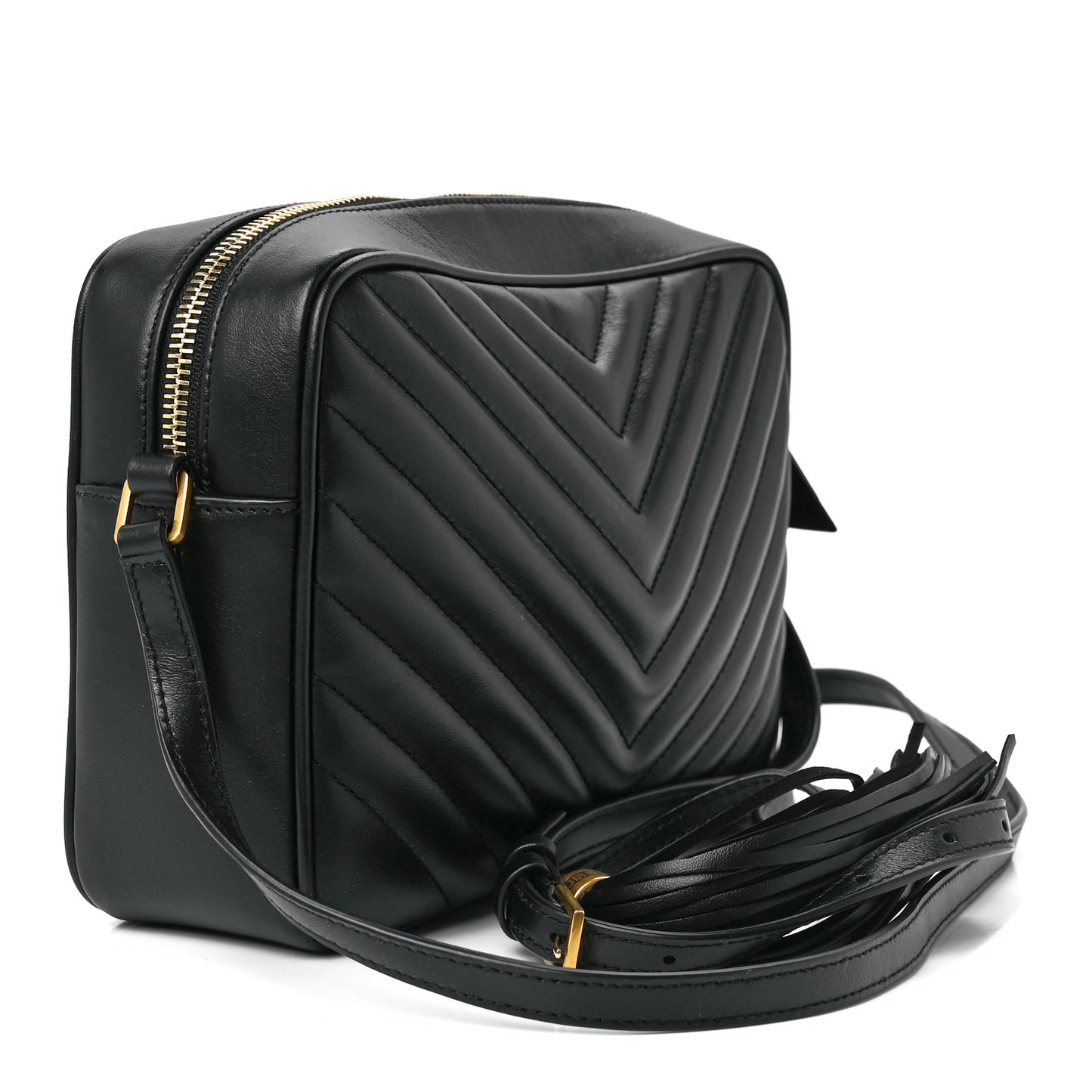 Calfskin Matelasse Monogram Lou Camera Bag Black